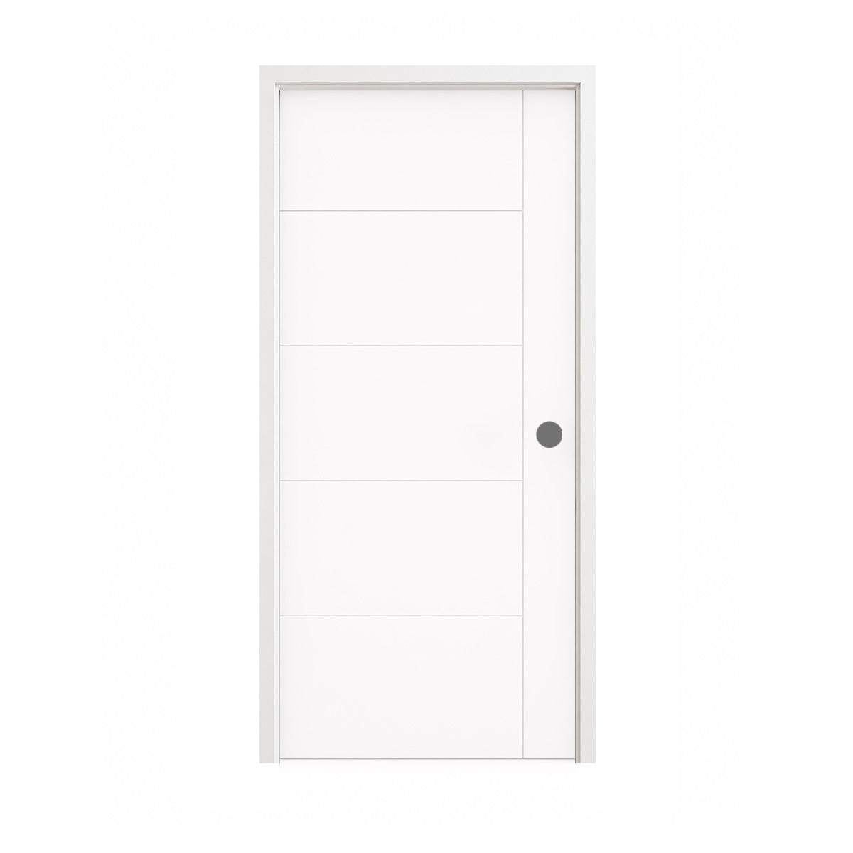 18 in. x 80 in. 1-Panel Shaker Solid Core Primed White MDF Prehung Interior Door with Black Hinges - Interior Doors