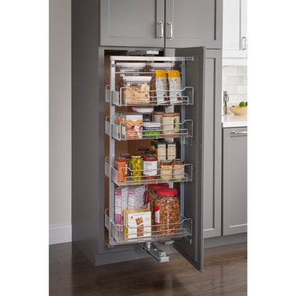 12" Wide 74" Tall Chrome Wire Soft-close Pantry Swingout