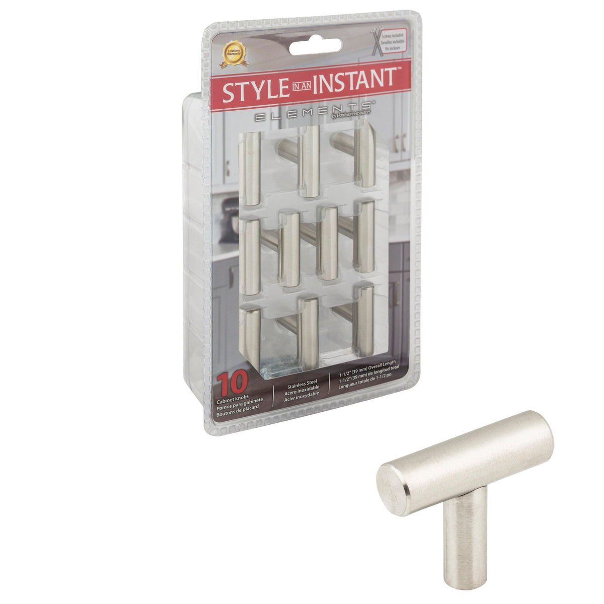 Retail Pack Hardware 1-9/16" Length Bar Knob