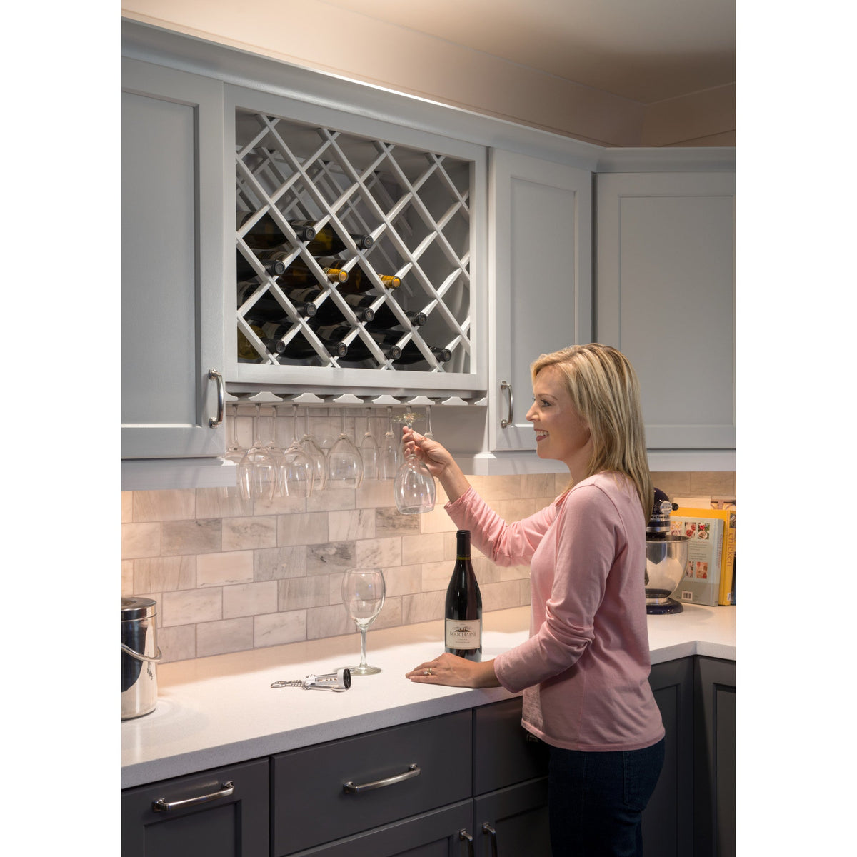45" H x 25" W Oak Wine Bottle Lattice