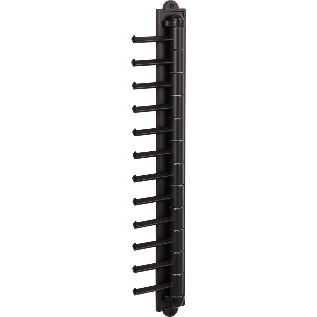 Matte Black 12-Hook Cascading Tie Organizer