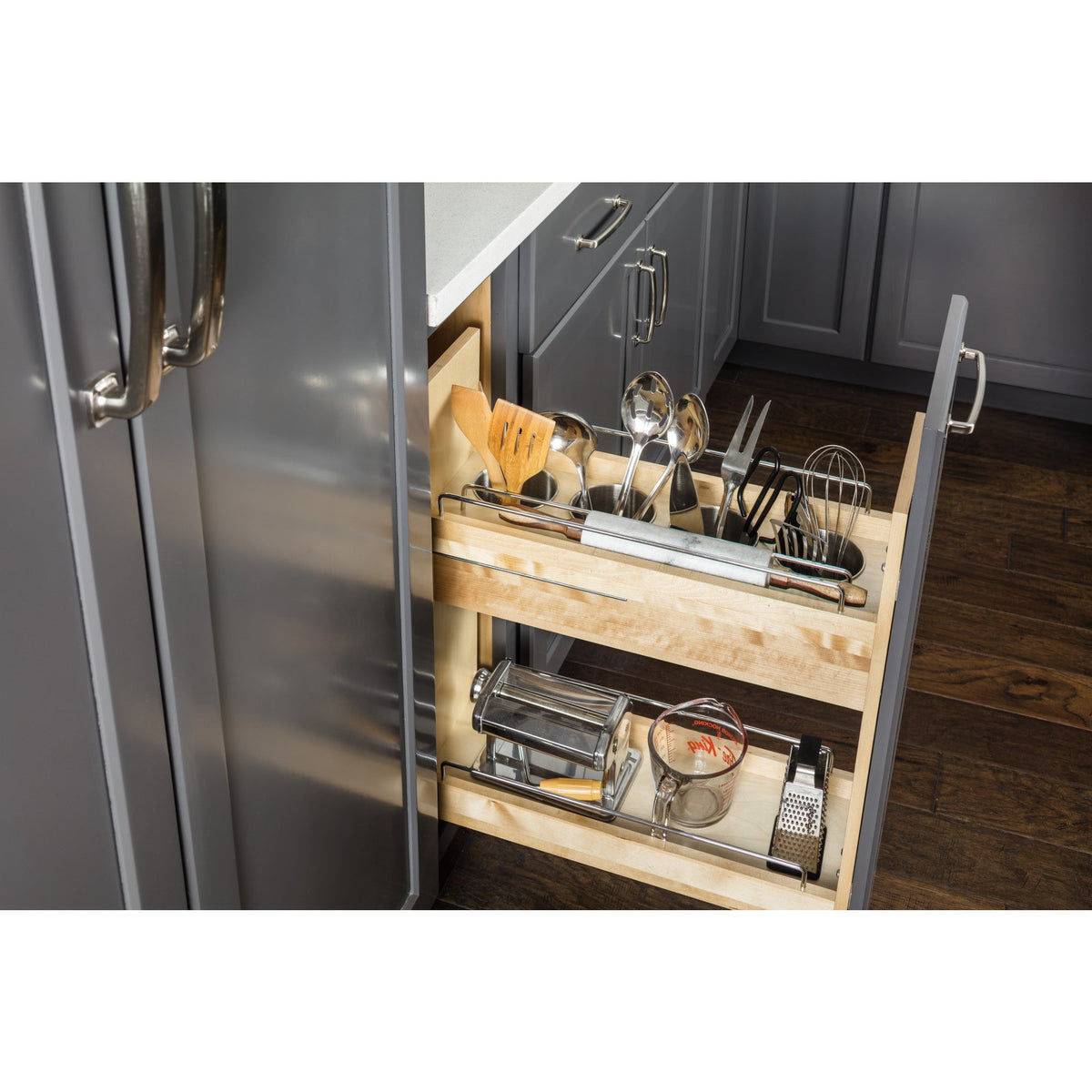 5" "No Wiggle" Utensil Bin Soft-close Base Cabinet Pullout