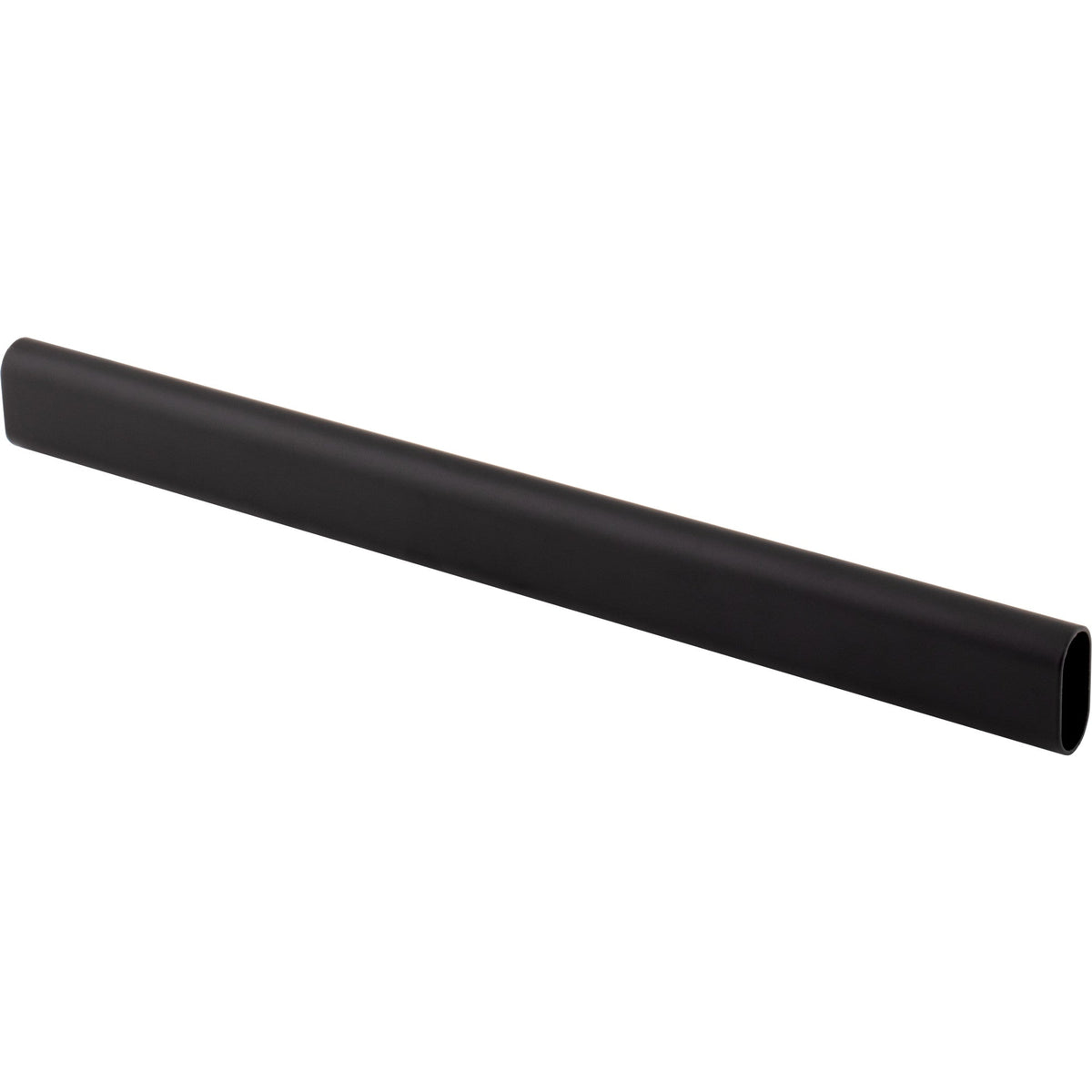 80 Matte Black 9/16"x1-3/16"x 12' Oval Steel Closet Rods