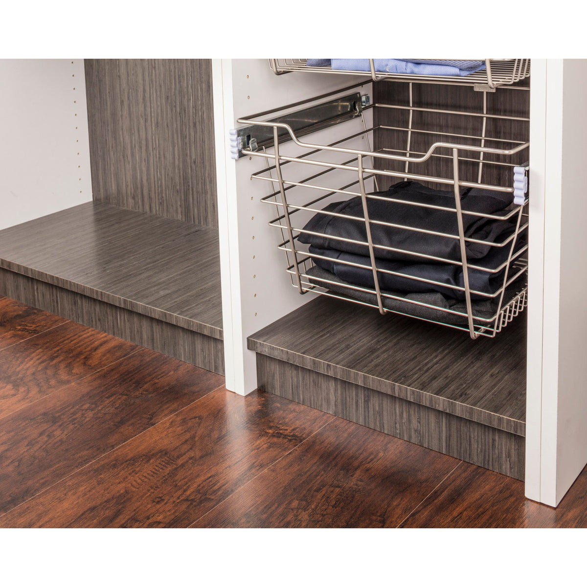 Chrome Closet Pullout Basket with Slides 14"D x 17"W x 17"H