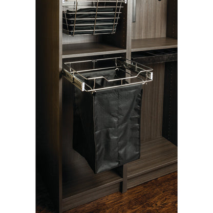 Dark Bronze 18" Deep Pullout Canvas Hamper with Removable Laundry Bag