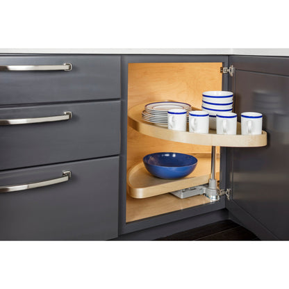 32" Wood Half-Moon Lazy Susan