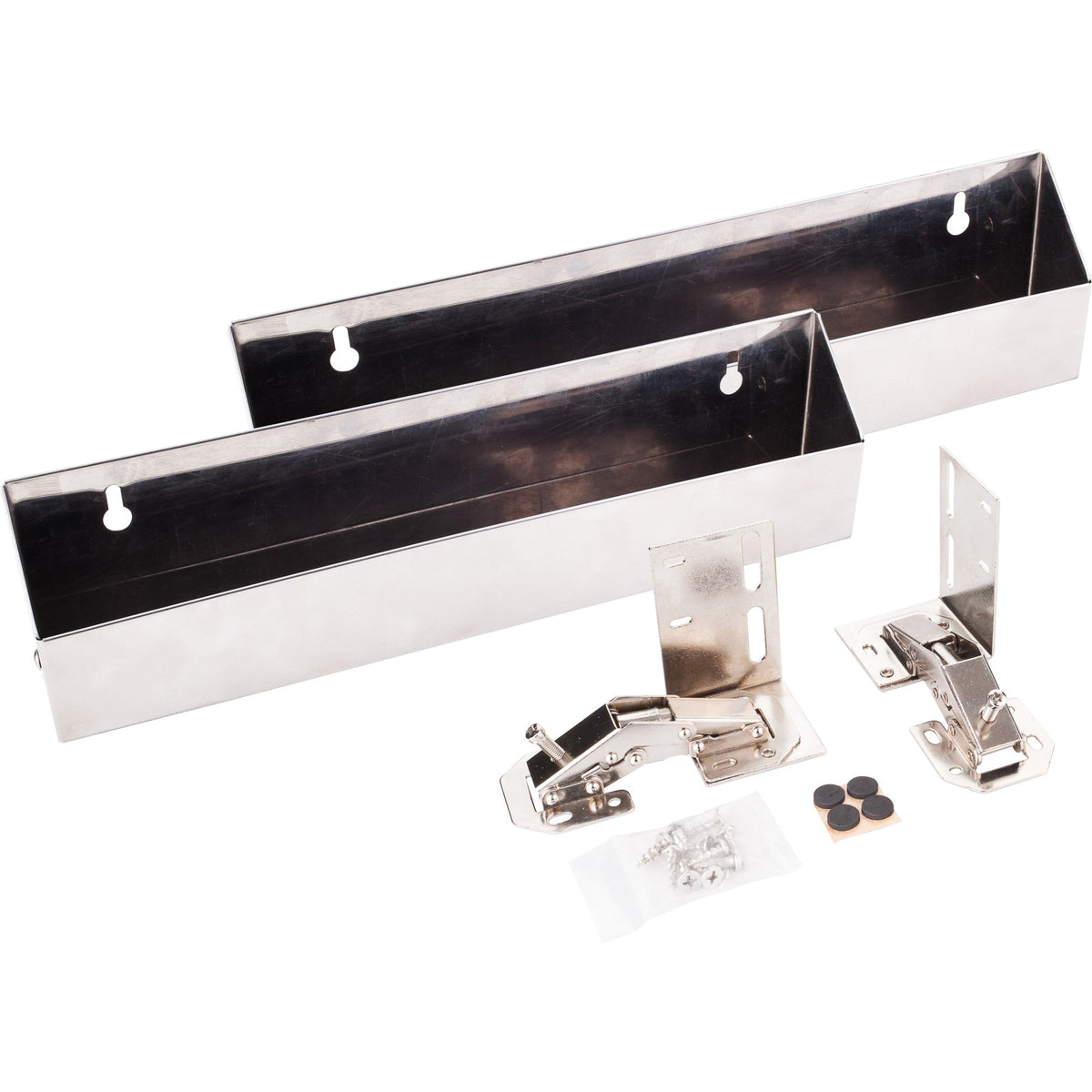 11-11/16" Slim Depth Stainless Steel Tip-Out Tray Kit for Sink Front