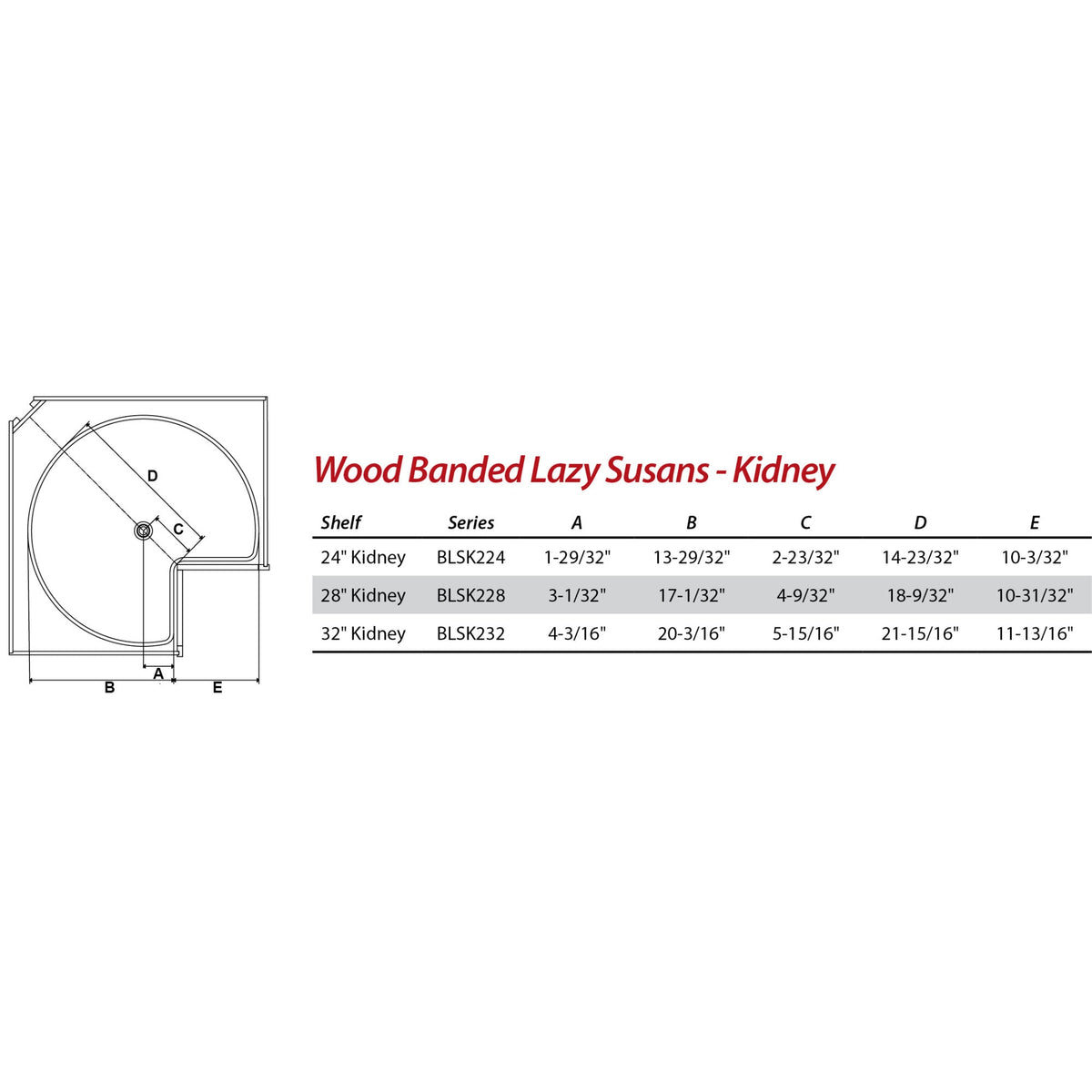32" Kidney Two-Shelf Banded Wood Lazy Susan Set
