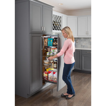 20" Wide 74" Tall Chrome Wire Soft-close Pantry Pullout
