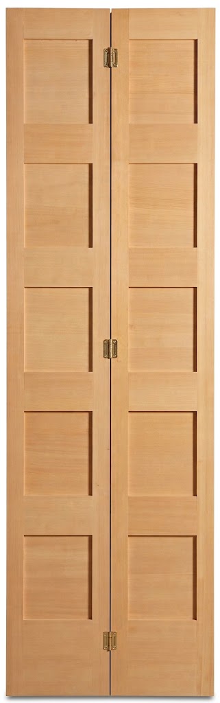 36 in x 80 in 5 Panel Hemlock Solid Core Bifold Doors
