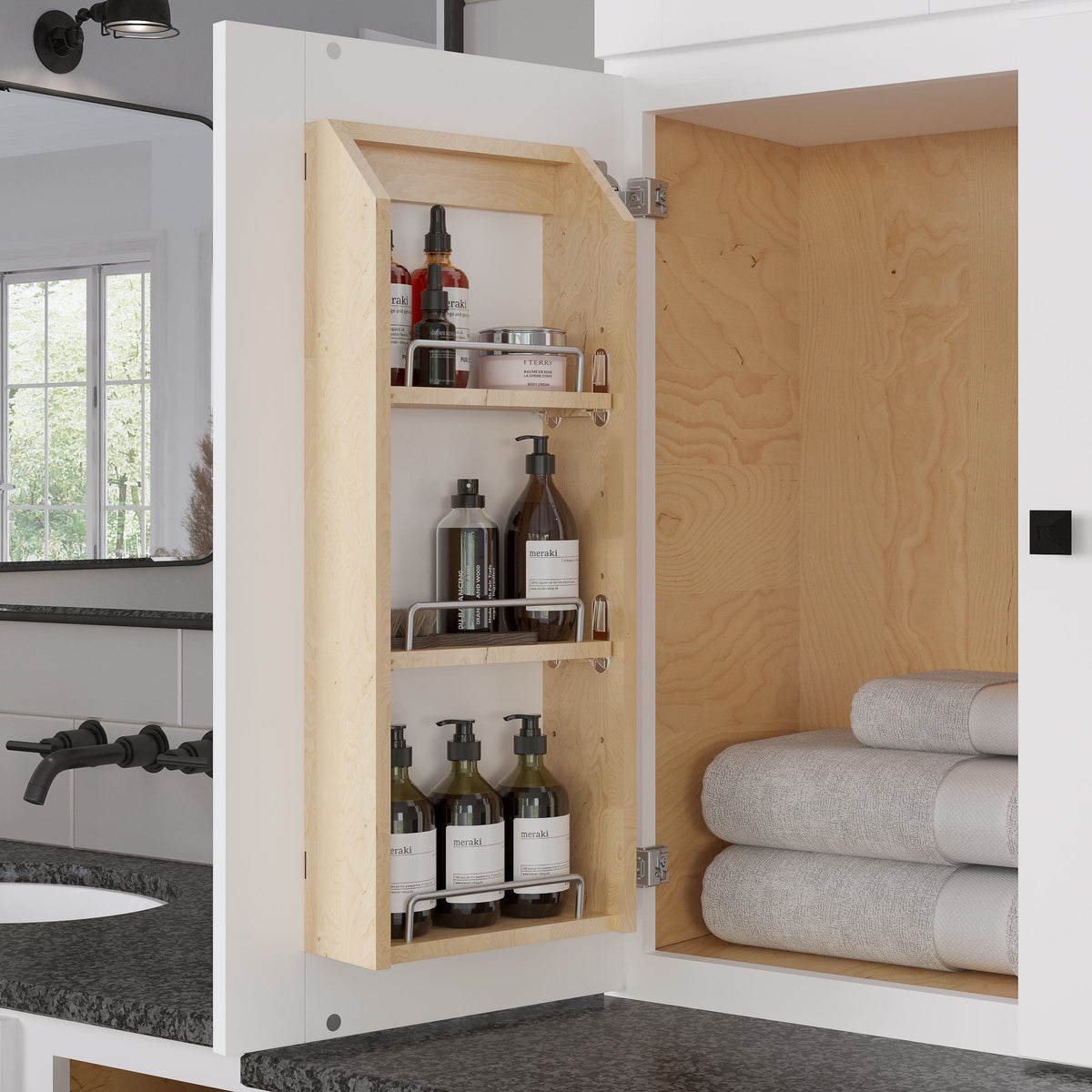 12" Wood Door Mount Spice Rack