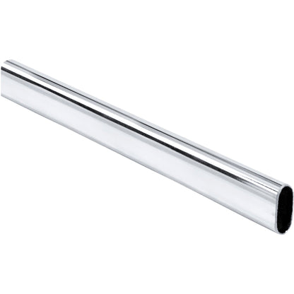 40 Chrome 19/32"x1-3/16"x8' Oval Steel Closet Rods