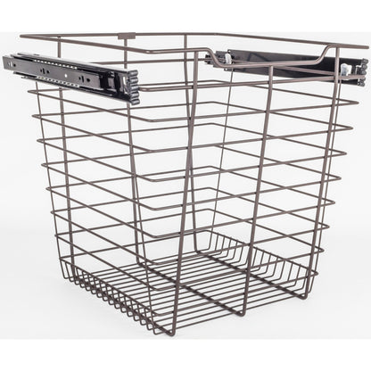 Dark Bronze Closet Pullout Basket with Slides 14"D x 17"W x 17"H