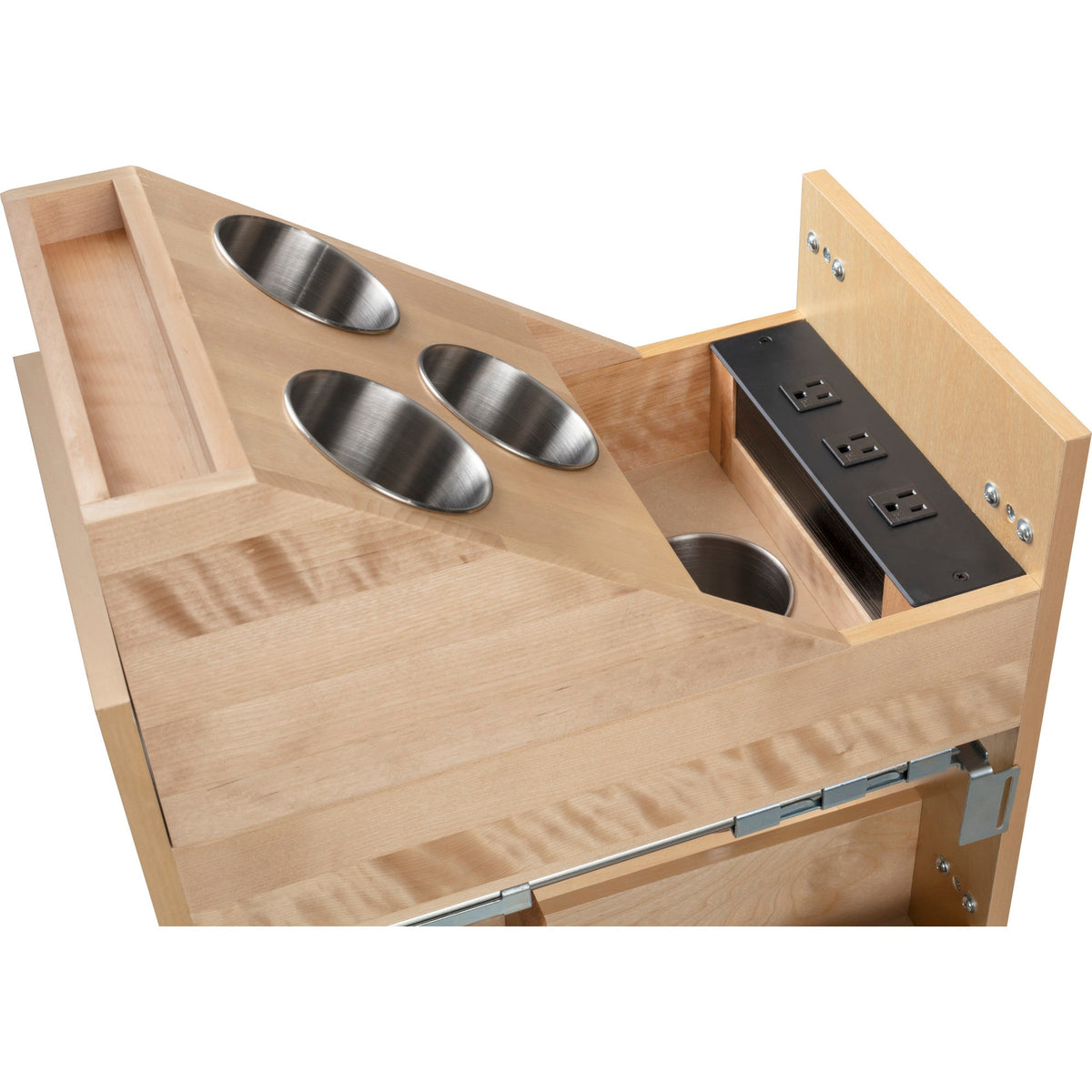 11" "No Wiggle" Powered Vanity Pullout for 15" Standard Full Height Base Cabinet