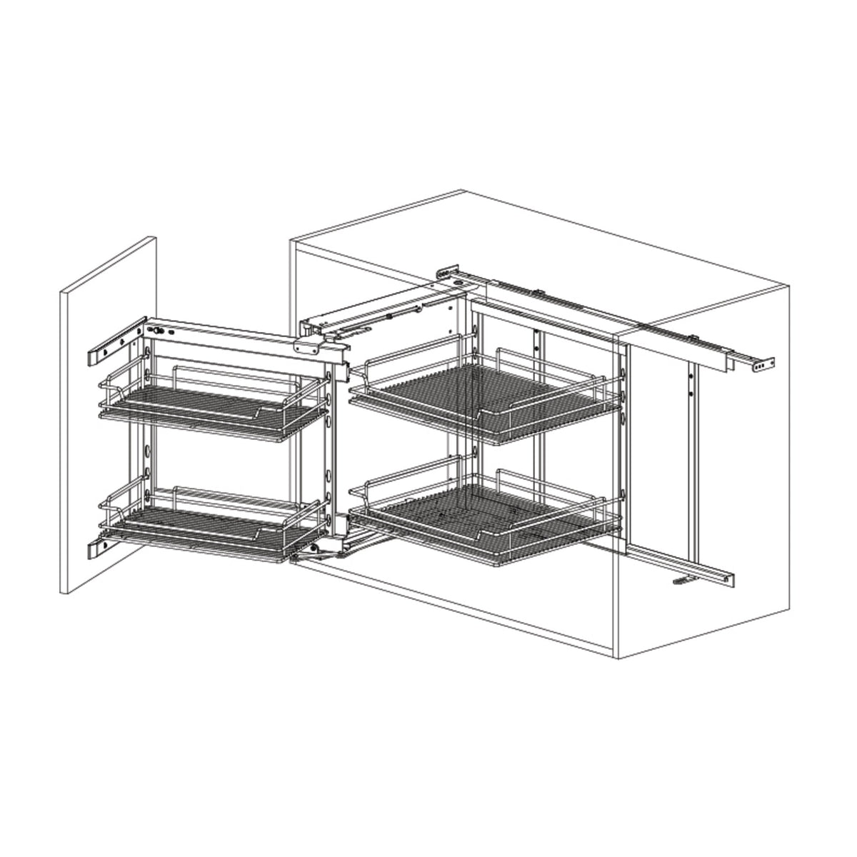 Blind Corner Soft-close Sliding Door Organizer