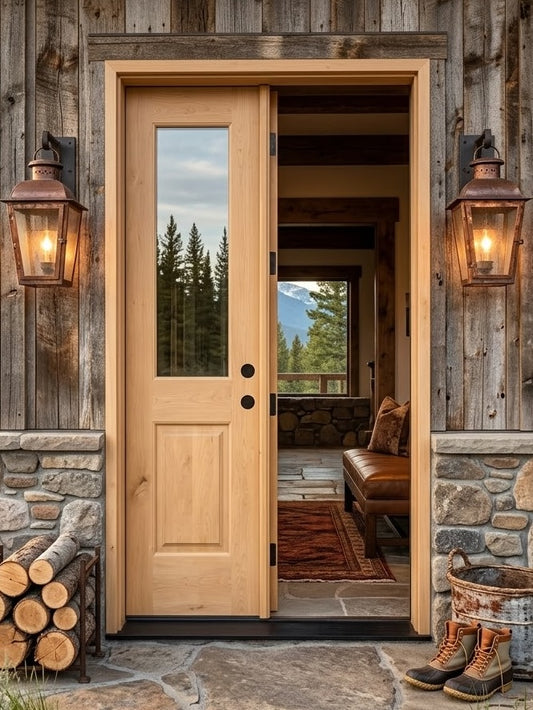 5/0x6/8 Knotty Alder 1/2 Lite Prehung Exterior Double Door