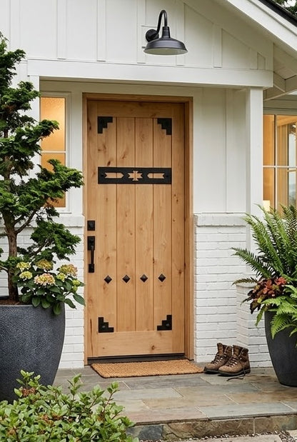 3/0x6/8 Western Knotty Alder Front Door with Clavos
