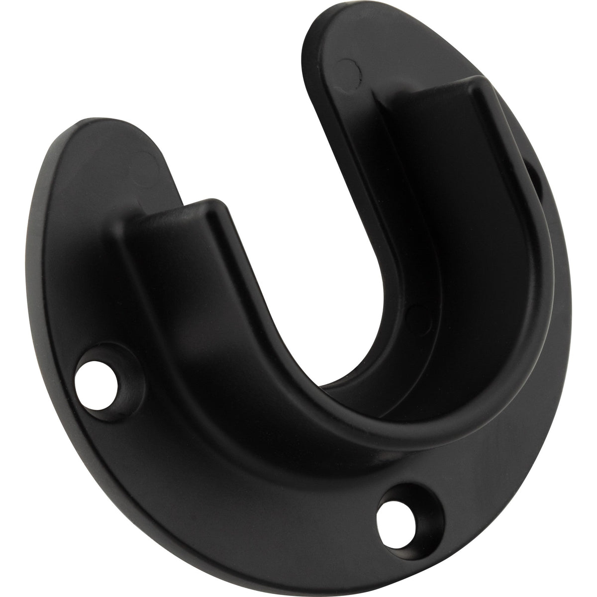 Matte Black Open Screw-In Mounting Bracket for 1-5/16" Round Closet Rods