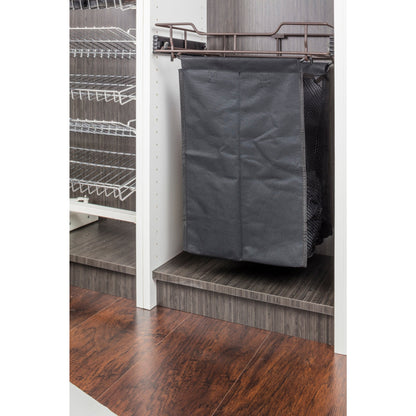 Satin Nickel 18" Deep Pullout Canvas Hamper with Removable Laundry Bag