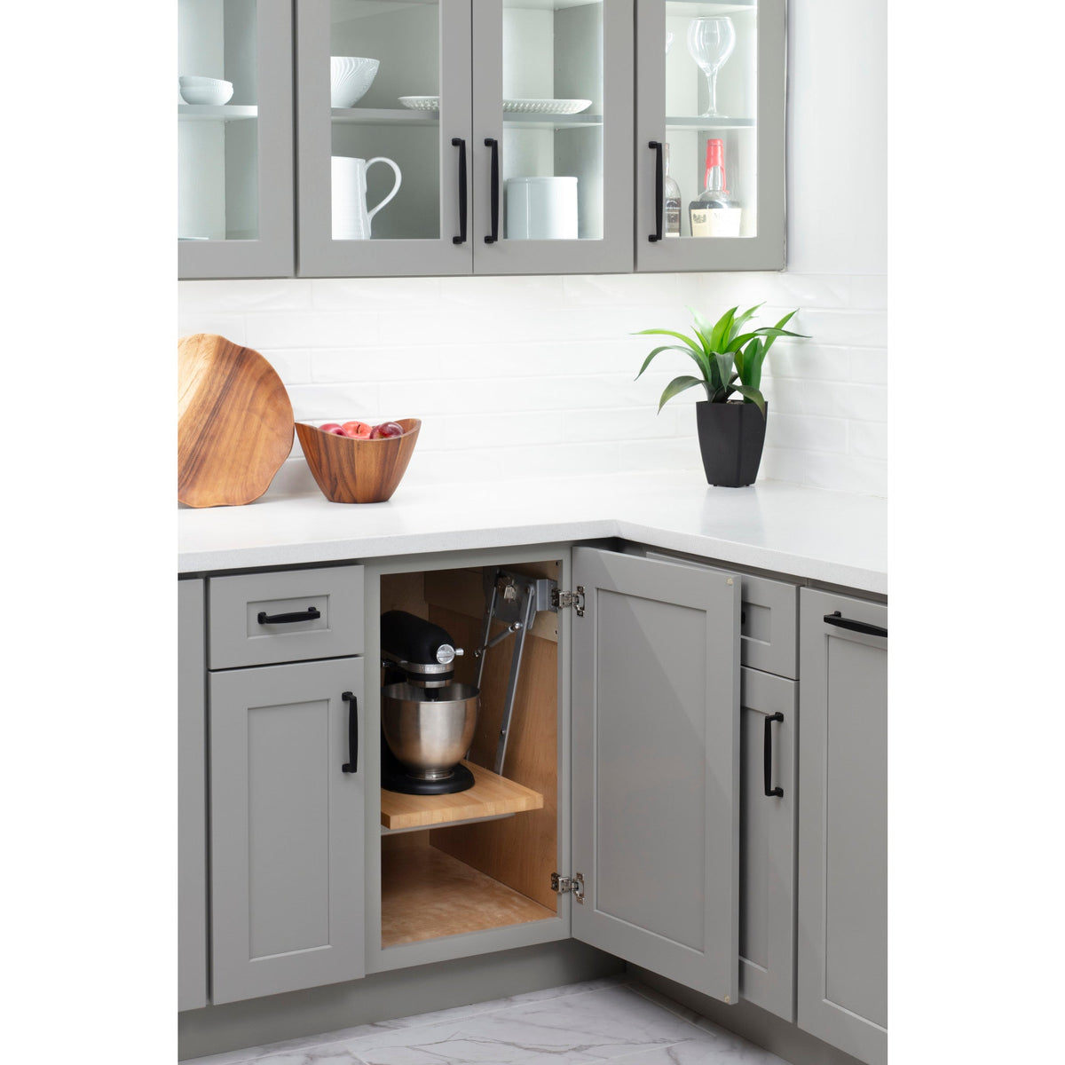Appliance Lift with Shelf for 12" Opening, Soft-Close