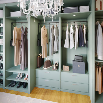 Black Soft-close Expandable Wardrobe Lift for 33" - 48" Openings