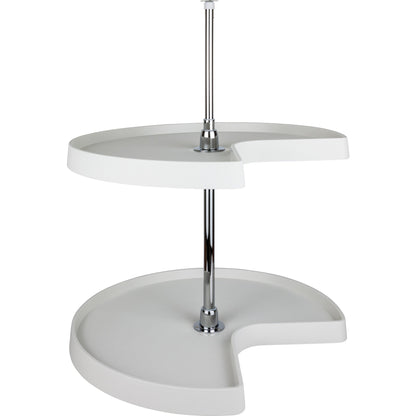 32" Kidney Two-Shelf Plastic Lazy Susan Set with Chrome Hubs