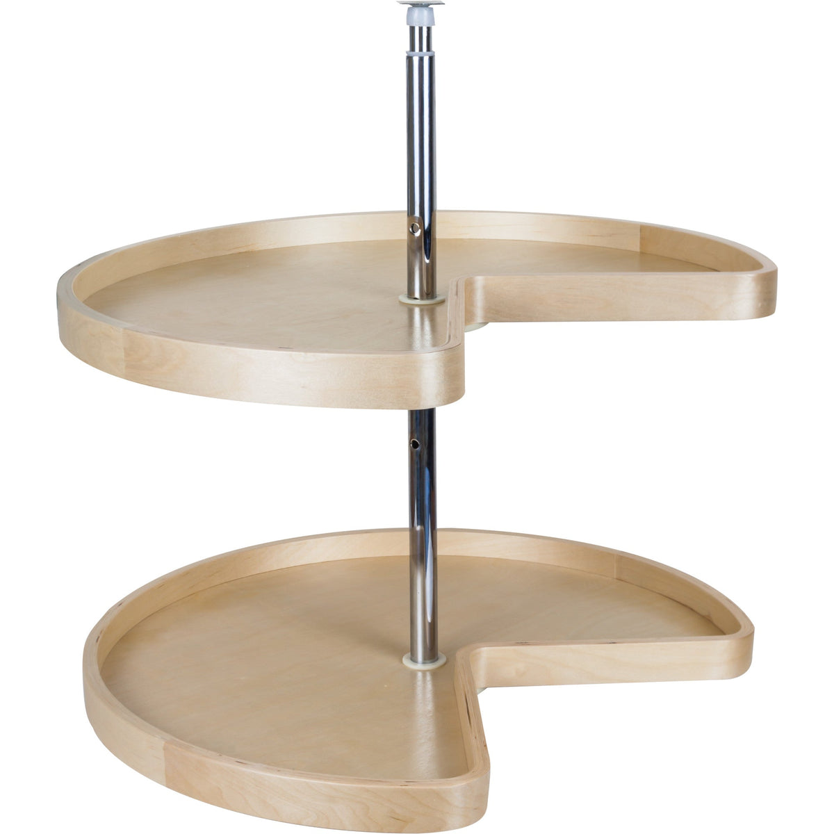 24" Kidney Two-Shelf Banded Wood Lazy Susan Set