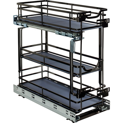 8" Black Nickel STORAGE WITH STYLE® Metal "No Wiggle" Under Drawer Soft-close Base Pullout