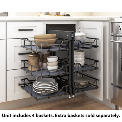 18" Black Nickel STORAGE WITH STYLE® Full-Height Blind Corner Organizer