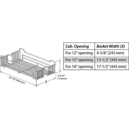 12" Wide 86" Tall Chrome Wire Soft-close Pantry Pullout