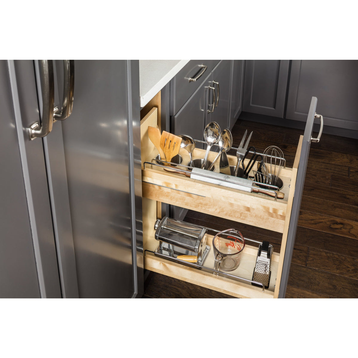 5" "No Wiggle" Utensil Bin Soft-close Base Cabinet Pullout